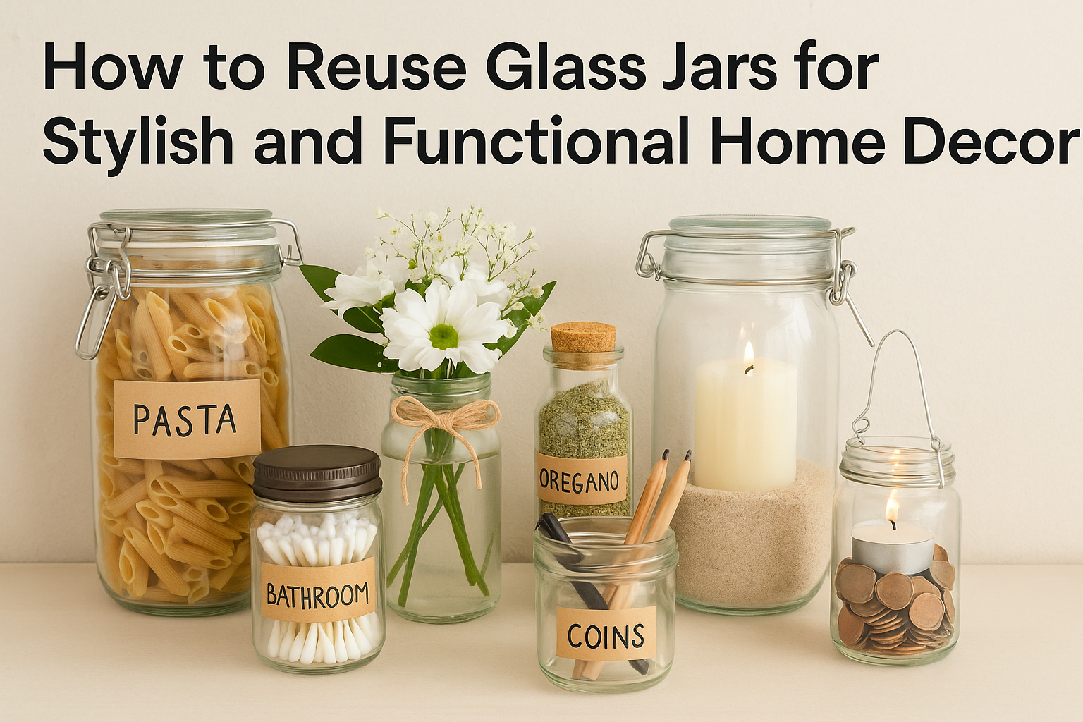 How to Reuse Glass Jars for Stylish and Functional Home Decor